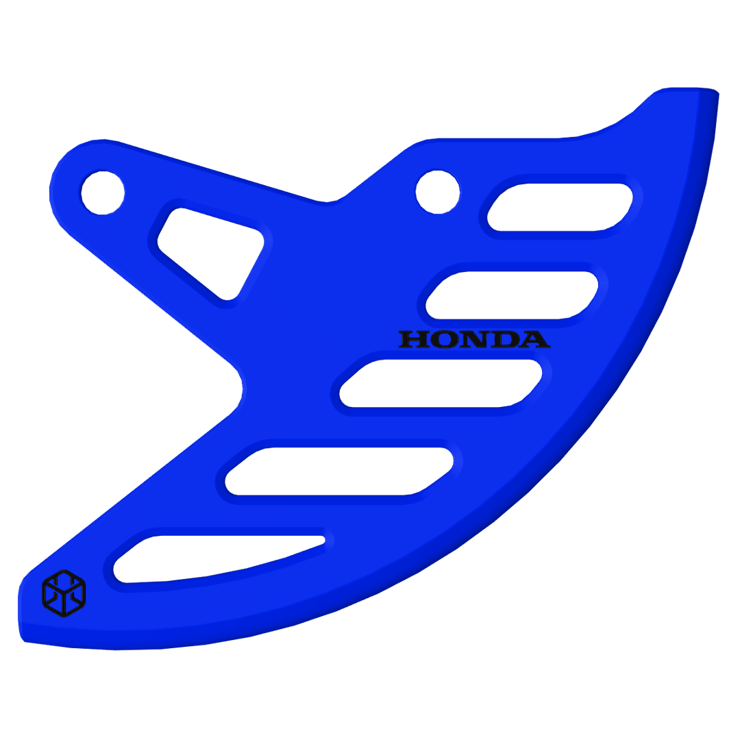Immagine di un para disco HONDA personalizzabile, progettato per moto compatibili come Honda CRF 450 RX Enduro, CRF 450 R, CRF 250 R, e molti altri modelli. Realizzato con tecnologia di stampa 3D avanzata, offre qualità, resistenza e montaggio facile, disponibile in una vasta gamma di design e colori per adattarsi al tuo stile.